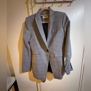 Calvin Klein Black and White Checkered Blazer